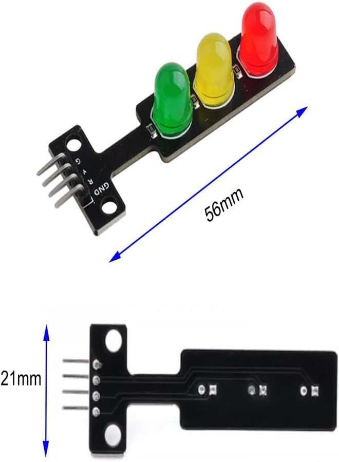 Electrobot 5PCS Mini Traffic Light LED Module 5V Digital Display Vertical 3-Color LEDs Red Yellow Green for Rduino Raspberry Pi STEM DIY Traffic System Model Kit Educational Electronic Project - Image 2